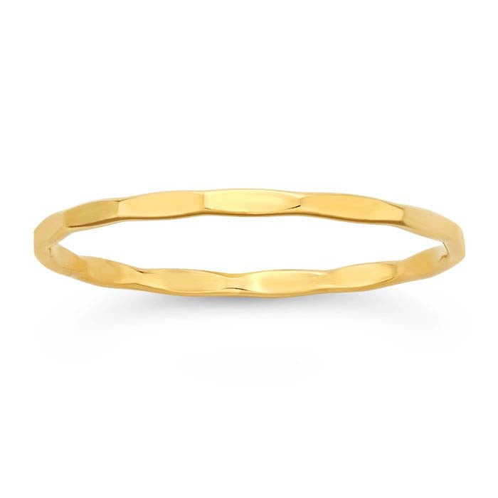 14K Yellow Gold Faceted Stackable Ring