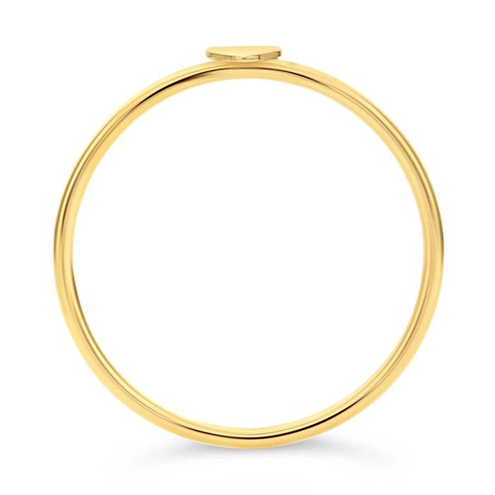 14K Yellow Gold Heart Accent Stackable Ring