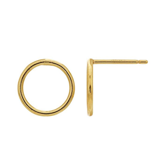 14/20 Yellow Gold-Filled Open 10mm Circle Post Earring