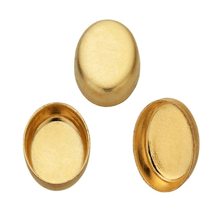 14/20 Yellow Gold-Filled 6 x 4mm Oval Bezel Cup Setting