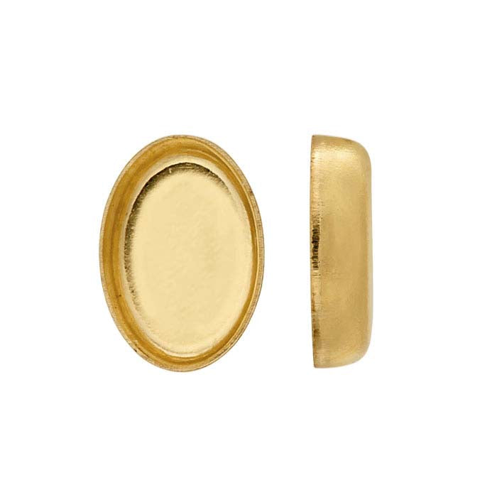 14/20 Yellow Gold-Filled 6 x 4mm Oval Bezel Cup Setting