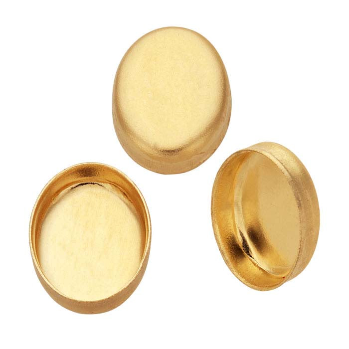 14/20 Yellow Gold-Filled 7 x 5mm Oval Bezel Cup Setting