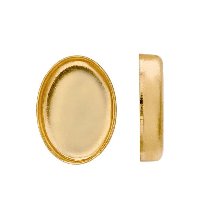 14/20 Yellow Gold-Filled 7 x 5mm Oval Bezel Cup Setting