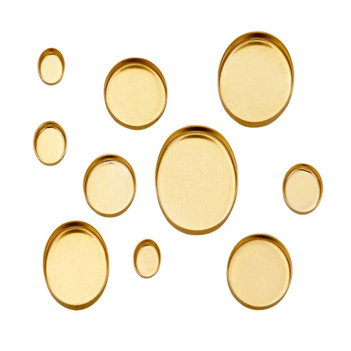 14/20 Yellow Gold-Filled 7 x 5mm Oval Bezel Cup Setting
