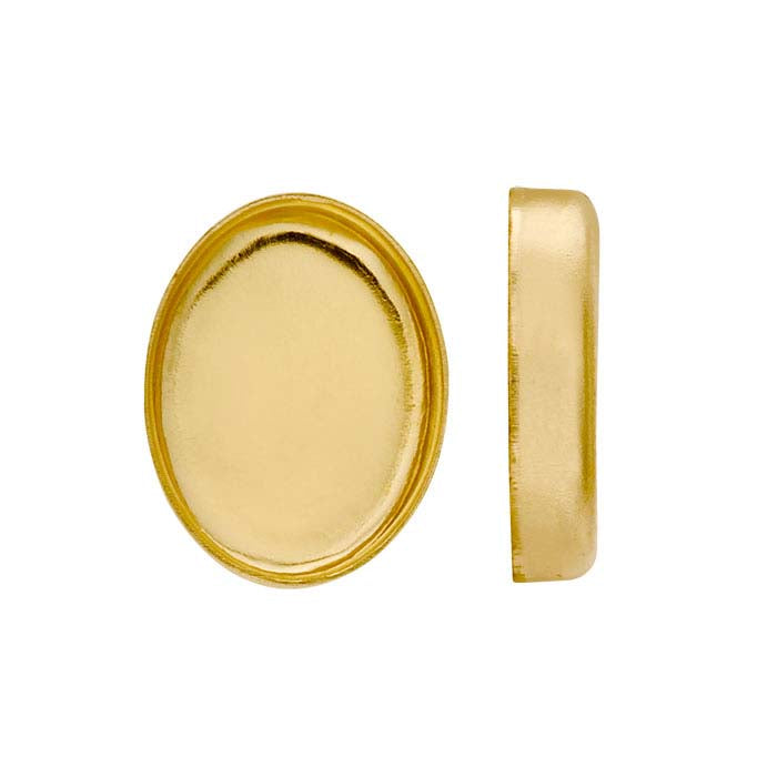 14/20 Yellow Gold-Filled 8 x 6mm Oval Bezel Cup Setting