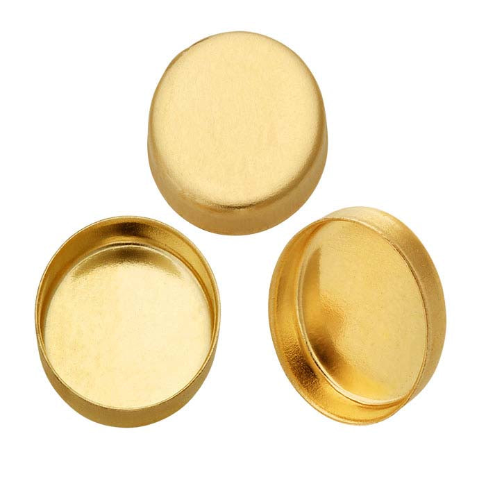 14/20 Yellow Gold-Filled 10 x 8mm Oval Bezel Cup Setting
