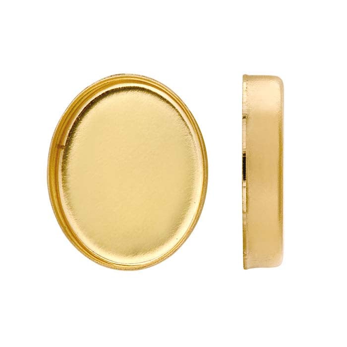 14/20 Yellow Gold-Filled 10 x 8mm Oval Bezel Cup Setting