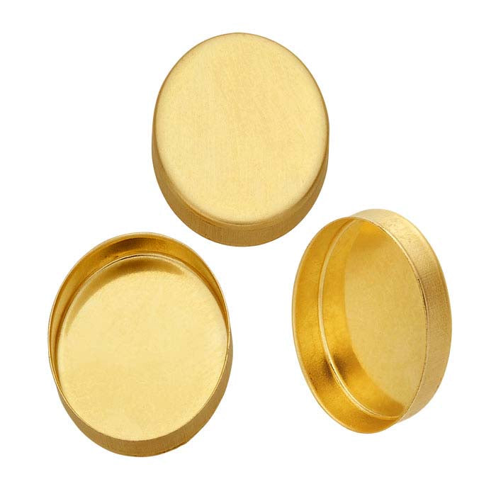 14/20 Gelbgold gefüllte ovale Lünettenfassung, 16 x 12 mm