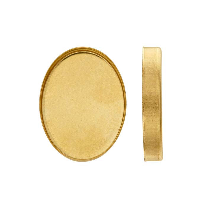 14/20 Gelbgold gefüllte ovale Lünettenfassung, 16 x 12 mm