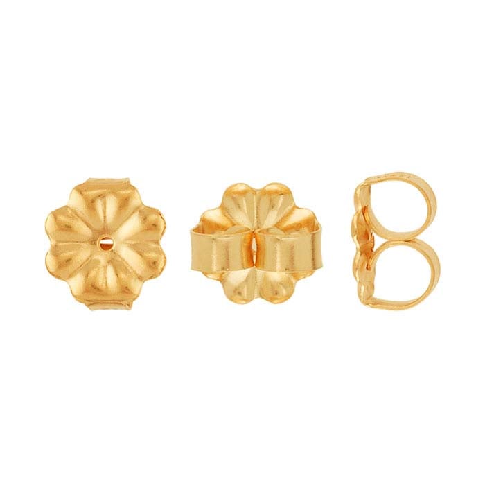 18K Yellow Gold 7mm dia. Medium-Weight Friction Ear Nut