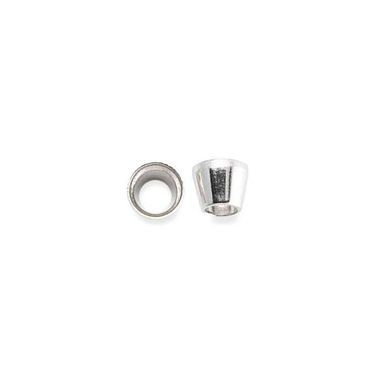 14K White Gold 4mm Round Tapered Tube Bezel Setting