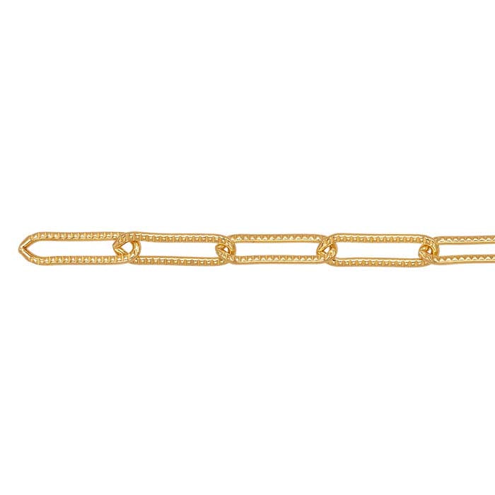 14/20 Yellow Gold-Filled 3.8mm Patterned Cable Chain, By the Foot