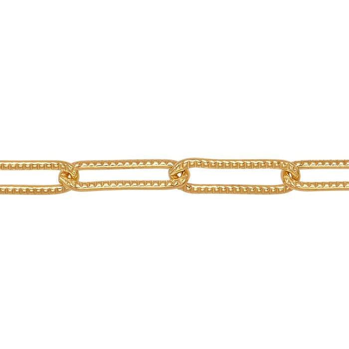 14/20 Yellow Gold-Filled 3.8mm Patterned Cable Chain, By the Foot