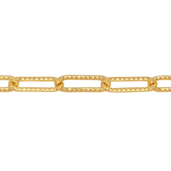 14/20 Yellow Gold-Filled 3.1mm Patterned Cable Chain, By the Foot