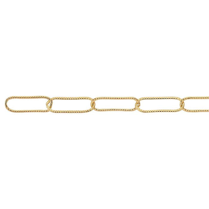 14/20 Yellow Gold-Filled 6mm Patterned Oval Cable Chain, By the Foot
