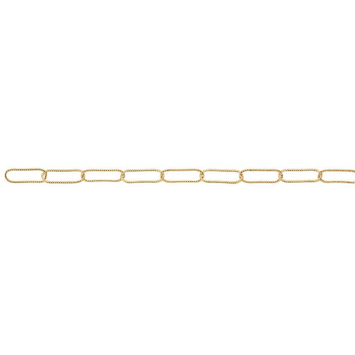 14/20 Yellow Gold-Filled 6mm Patterned Oval Cable Chain, By the Foot