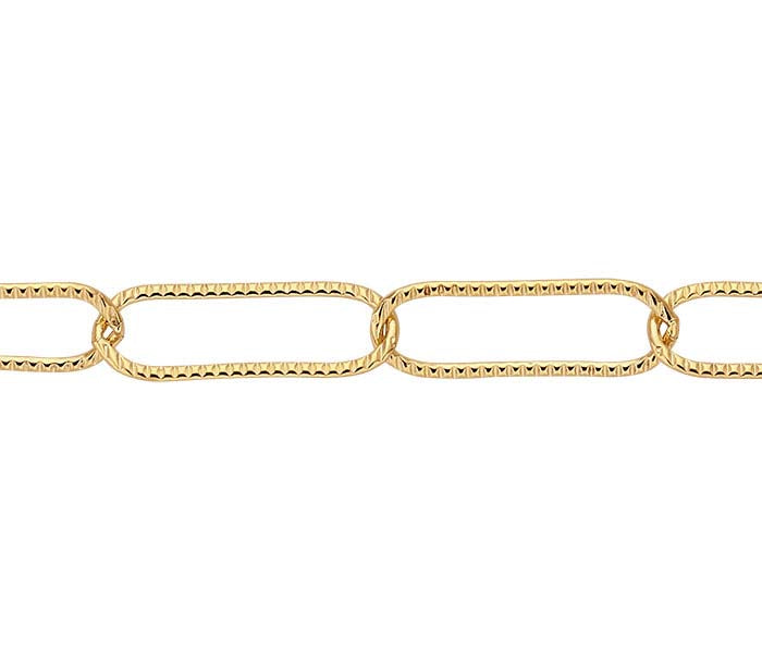 14/20 Yellow Gold-Filled 6mm Patterned Oval Cable Chain, By the Foot