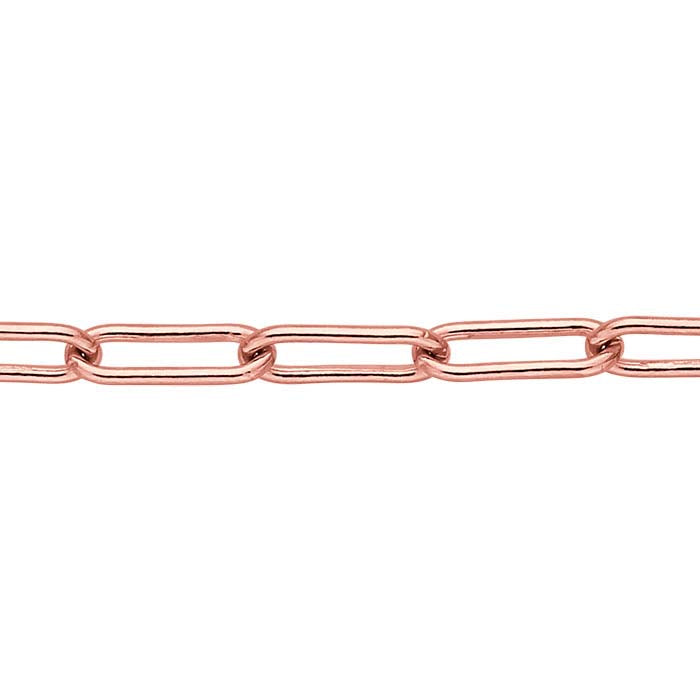 14/20 Rose Gold-Filled 3mm Oval Cable Chain, By the Foot