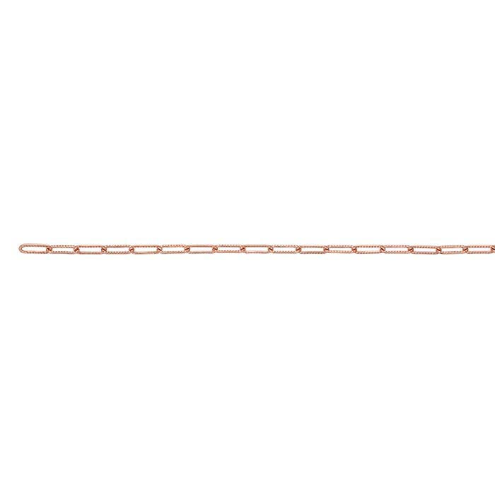 14/20 Roségoud Gevuld 3mm Gevlochten Kabelketting, Per Voet
