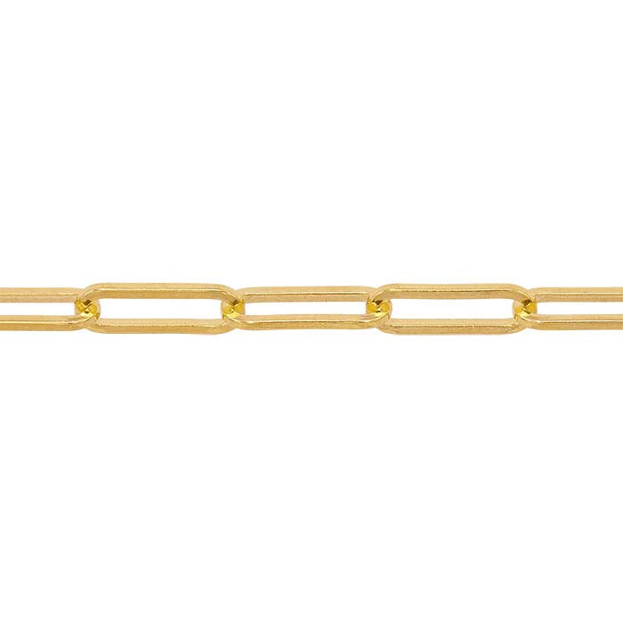 14K Gult Guld 2,1 mm Platt Oval Kabelkedja