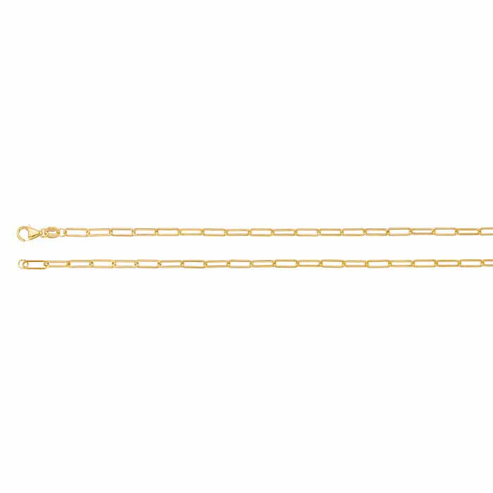 Flache ovale Ankerkette aus 14 Karat Gelbgold, 2,5 mm
