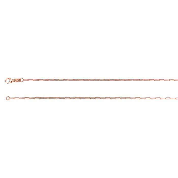 14K Rose Gold 1.5mm Oval Cable Chain