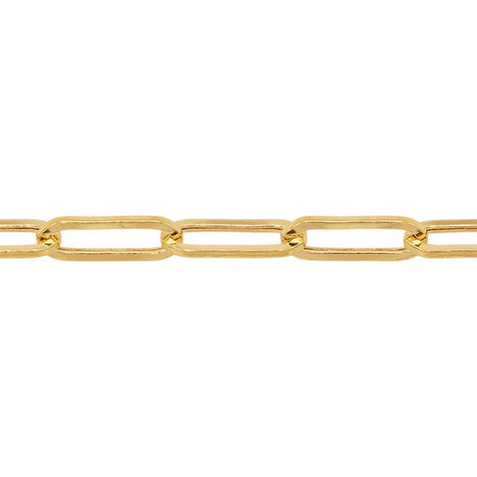 14K Yellow Gold 3.3mm Flat Oval Cable Chain