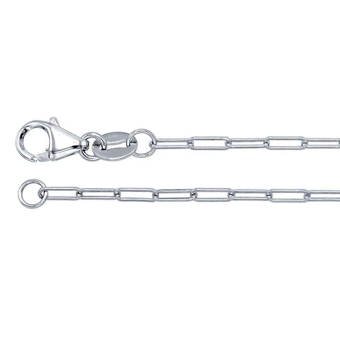 Ovale Ankerkette aus 14 Karat Weißgold, 1,5 mm