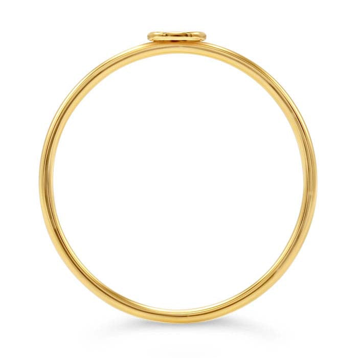 Bague en or jaune 14/20 avec accent en disque