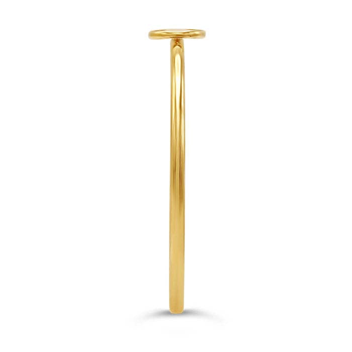 Bague en or jaune 14/20 avec accent en disque