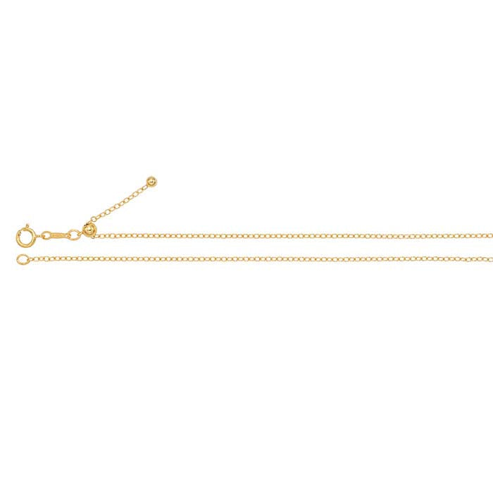 14/20 Gelbgold gefüllte 1,7 mm Kabelkette, verstellbar