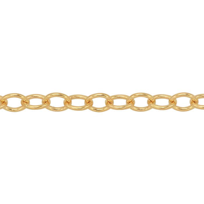 14/20 Gelbgold gefüllte 1,7 mm Kabelkette, verstellbar
