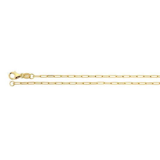 14K Yellow Gold 1.5mm Flat Oval Cable Chain