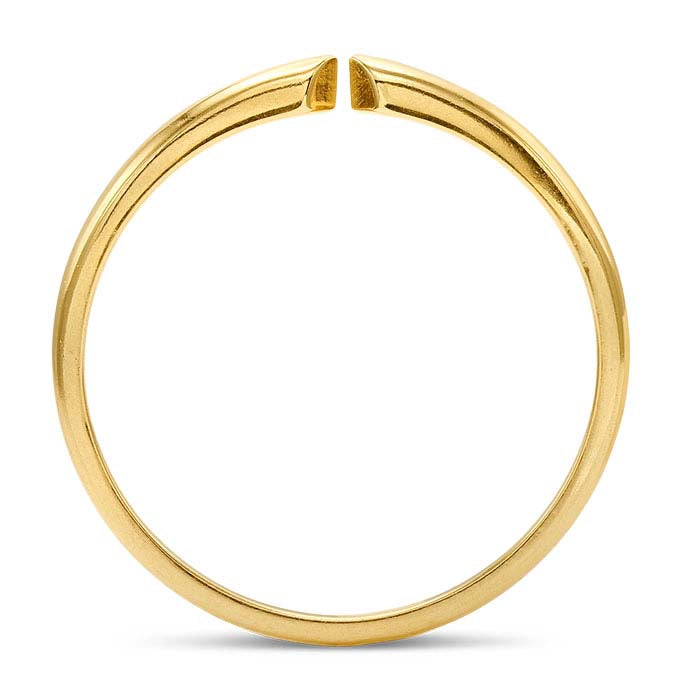 14K Yellow Gold Pinched Half-Round Ring Shank