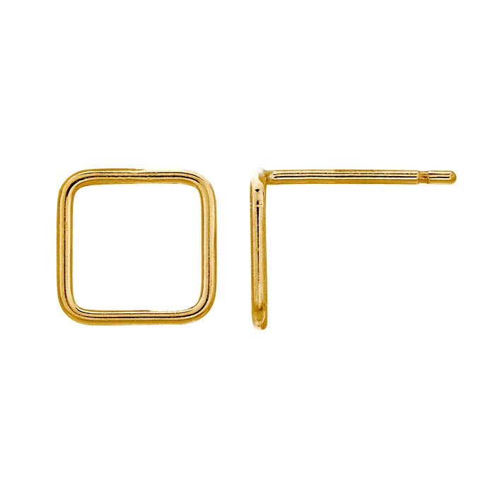 14/20 Yellow Gold-Filled Open Square Post Earring