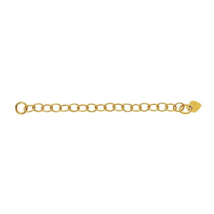 14/20 Yellow Gold-Filled 3.5mm Cable Heart-Accented Chain Extender