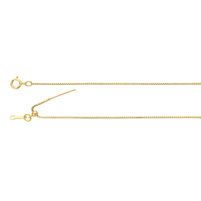 Halskette mit 14/20 Gelbgold-Füllung, 1,1 mm, Add-A-Bead-Boxkette, verstellbar