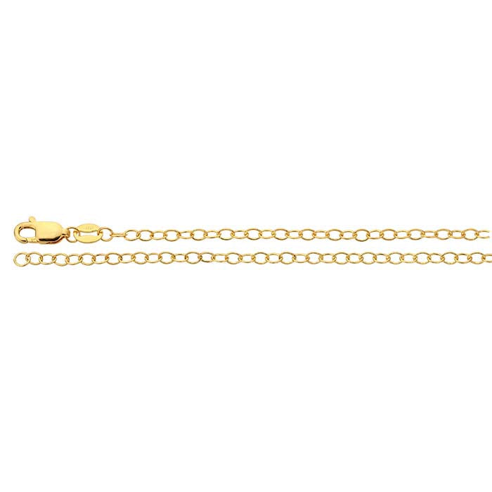 Cadena tipo eslabones marquesa de 2,35 mm chapada en oro amarillo 14/20