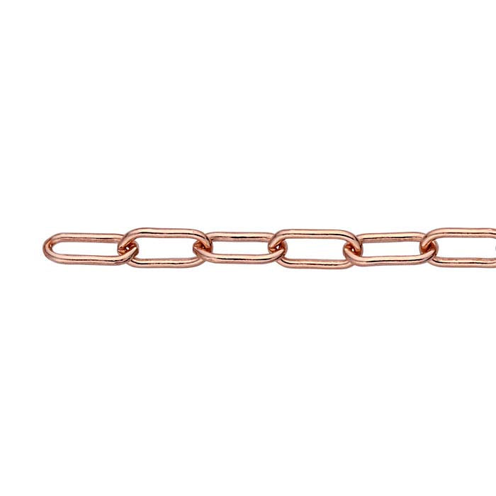 14/20 Rose Gold-Filled 2.6mm Oval Cable Chain, By the Foot