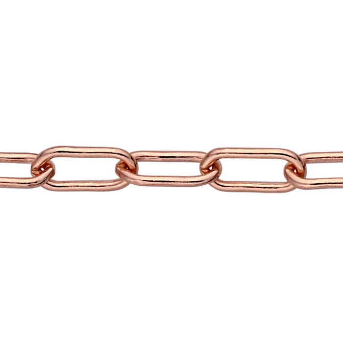 14/20 Rose Gold-Filled 2.6mm Oval Cable Chain, By the Foot