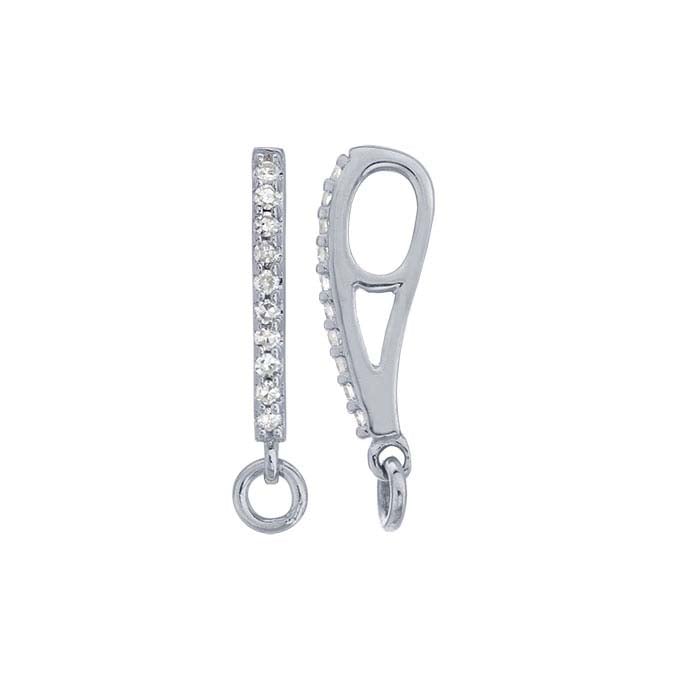 14K White Gold Diamond-Set Bail with Ring