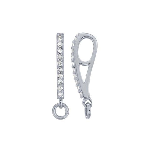 14K 화이트 골드 다이아몬드 세팅 베일 링 포함