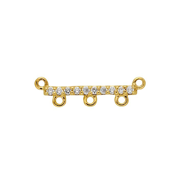 14K Yellow Gold Diamond-Set Bar Festoon Pendant