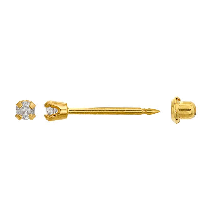 Inverness® 14K Yellow Gold 0.03-Ct. Diamond-Set Post Earring