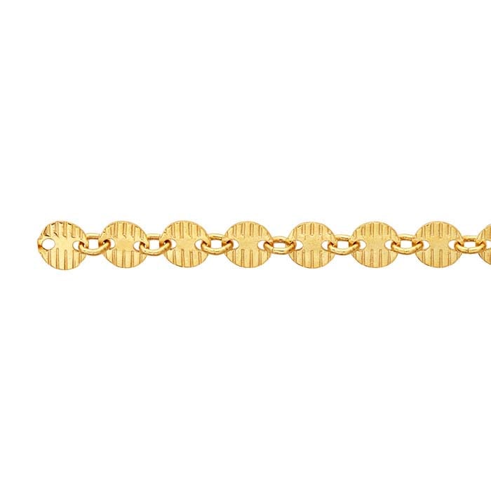 14/20 Yellow Gold-Filled 4.1mm Pattern Oval Link Chain, By the Foot