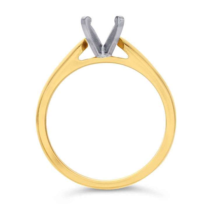 14K Yellow Gold 5mm Round Cathedral Engagement Ring Mounting