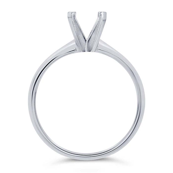 14K White Gold 5.8mm Round Low Engagement Ring Mounting