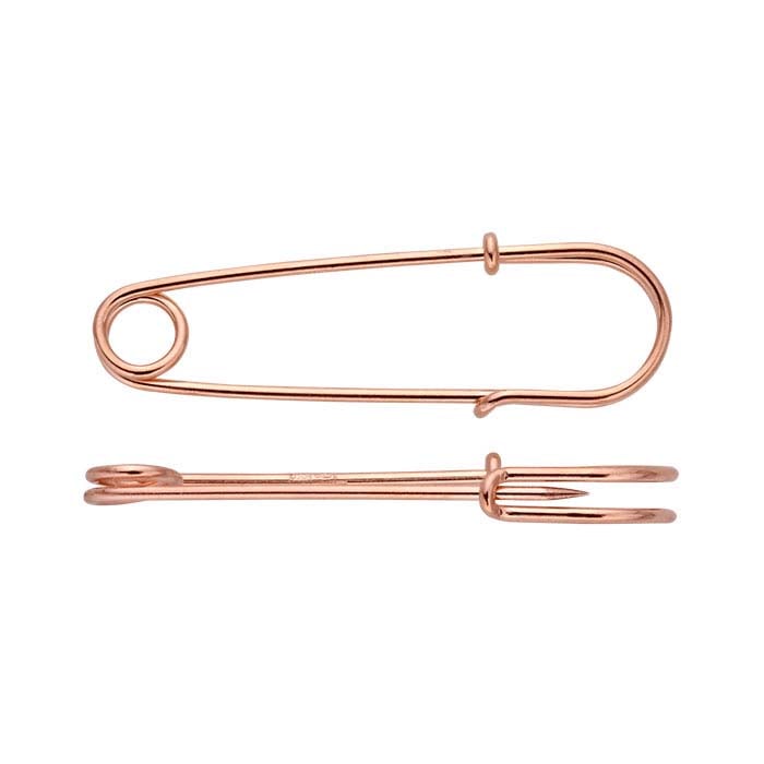 14/20 Rose Gold-Filled Safety Pin, 31.75 mm