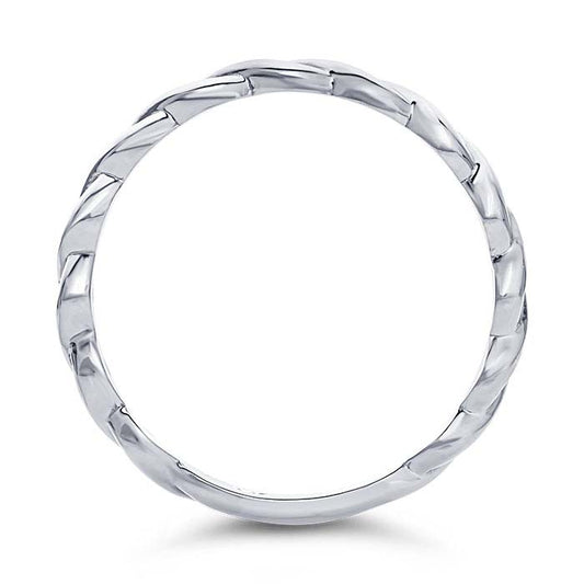 14K White Gold Twisted Rope Ring
