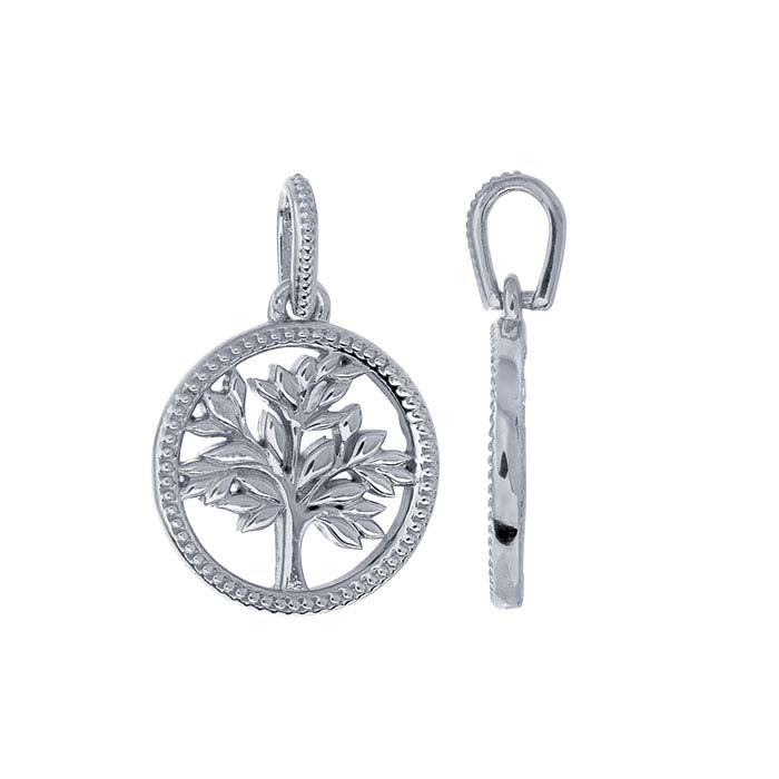 14K White Gold "Tree of Life" Pendant